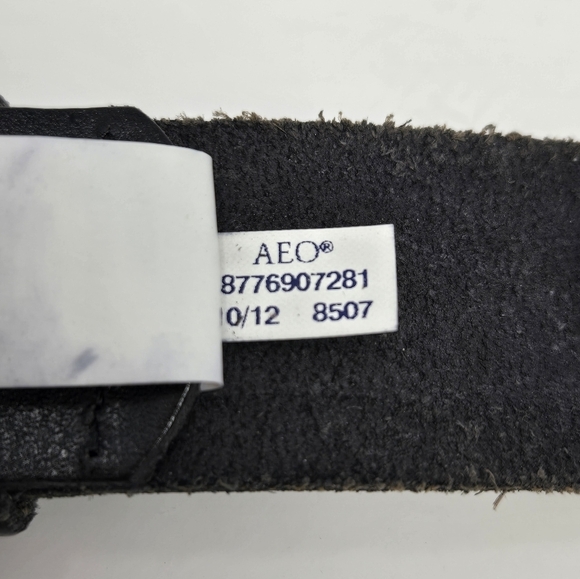 AMERICAN EAGLE BLACK LEATHER BELT EMBELLISHED BLACK RHINESTONE BUCKLE WOMEN S - Picture 12 of 14